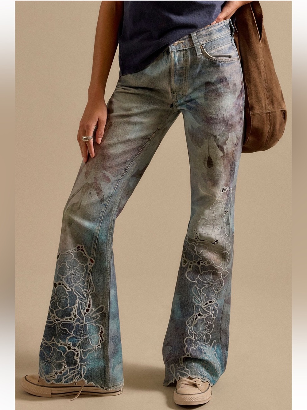 NWT FREE PEOPLE WE THE FREE WEAT COAST ILLUSIONS & CUTWORK JEANS 🔥🔥